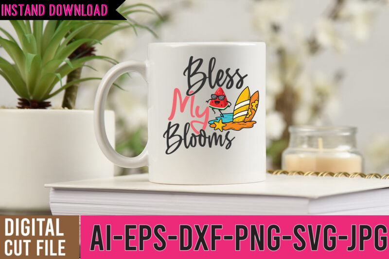 Bless my Blooms Tshirt Design ,Bless my Blooms SVG Cut File , Hello Sweet Summer SVG Design , Hello Sweet Summer Tshirt Design , Summer tshirt design bundle,summer tshirt bundle,summer