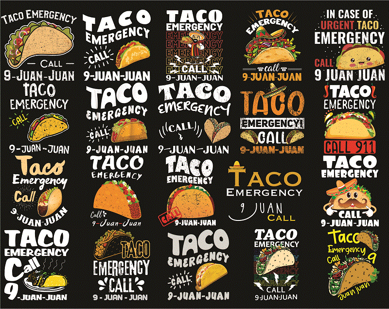 29 Taco Emergency Png Bundle, Taco Lover Shirt, Mexican Food Lover, Cinco de Mayo Tank, Funny Mexican Food, Taco Emergency Call 9 Juan Juan 1032779571