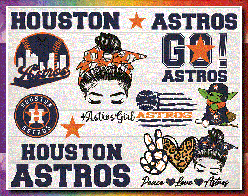 1a 19 Houston Astros Bundle, Houston Astros Clipart, Silhouette