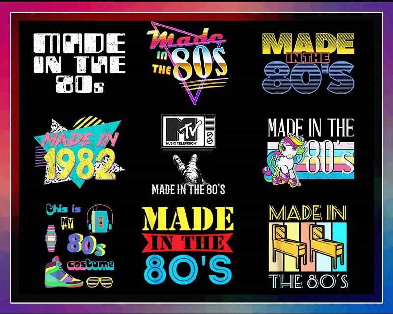 50 Made in 80’s PNG, Retro png, Vintage 1980s Designs, I love the 80’s Png, Made In the 80’s Png, Commercial Use, Digital Download 999902232