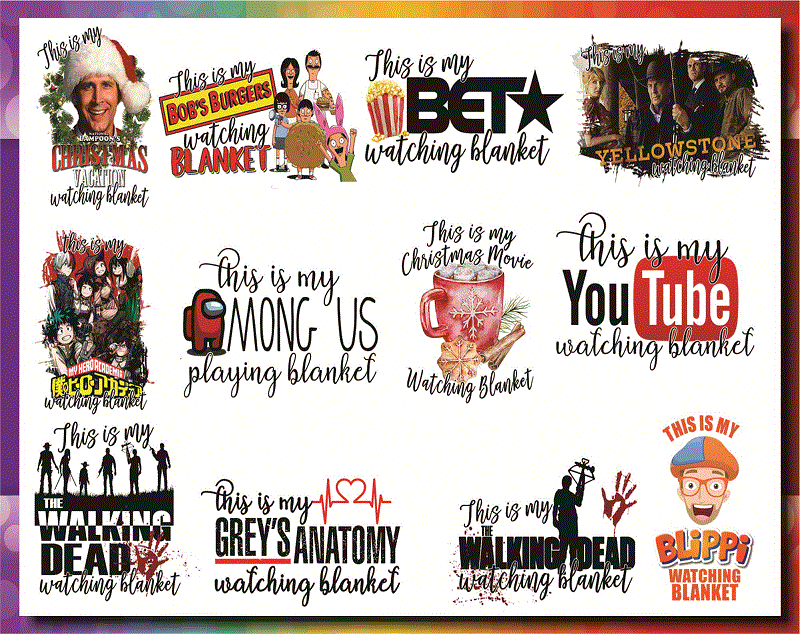 Bundle 50 Designs Netflix Blanket PNG, Hallmark Blanket, Christmas Blanket, Movie Blanket PNG, Sublimation Design, Digital Download 898004174