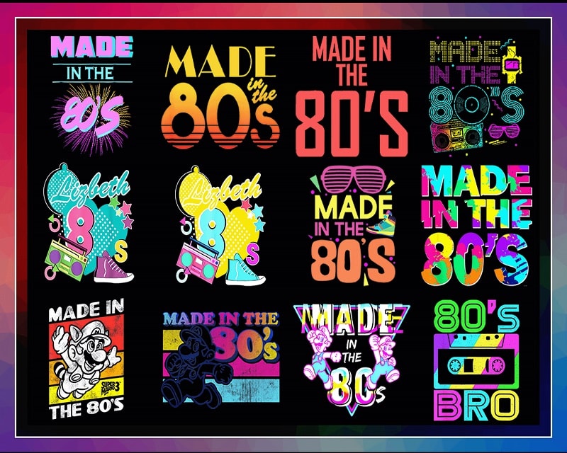 50 Made in 80’s PNG, Retro png, Vintage 1980s Designs, I love the 80’s Png, Made In the 80’s Png, Commercial Use, Digital Download 999902232