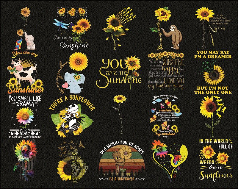 Bundle 130+ Png Sunflower, Bundle Sundflower Design For Sublimation Print Png, Mother’s Day png, Digital PNG, Instant Download 1000395506