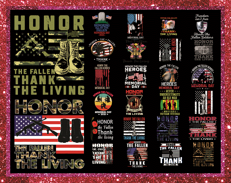 Combo 200 Honor the Fallen PNG, Memorial Day USA Flag, In Honor Of Our Heroes, Patriotic America Flag 4th of July PNG, Instant Download 1019921913