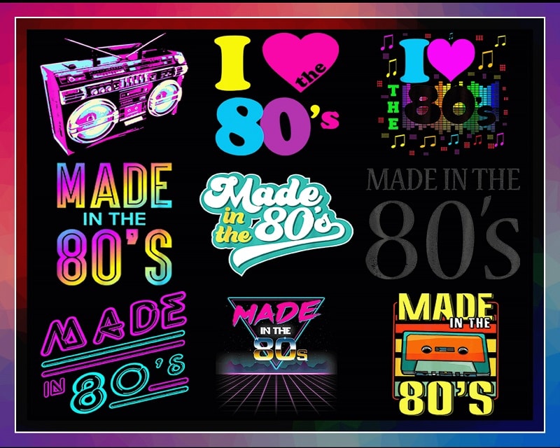 50 Made in 80’s PNG, Retro png, Vintage 1980s Designs, I love the 80’s Png, Made In the 80’s Png, Commercial Use, Digital Download 999902232