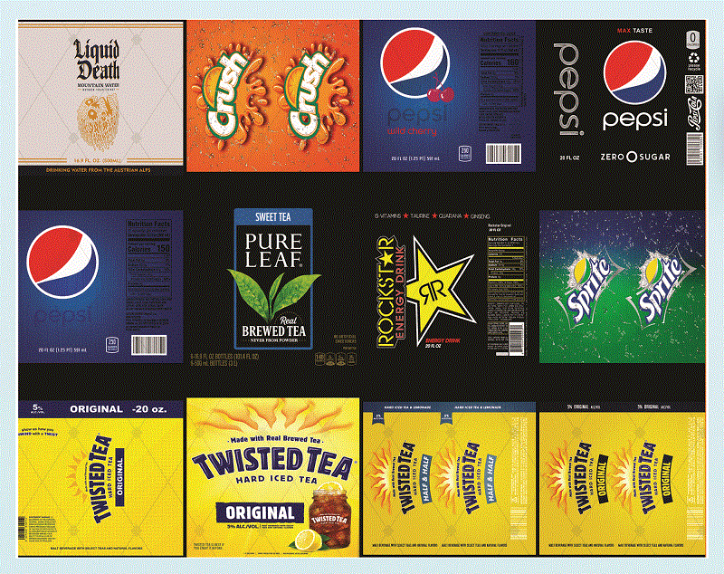 Combo 28 Brand Soda Drinks Full Labels Designs Tumber, 20oz Skinny Straight,Template for Sublimation,Full Tumbler, PNG Digital Download 1014533239