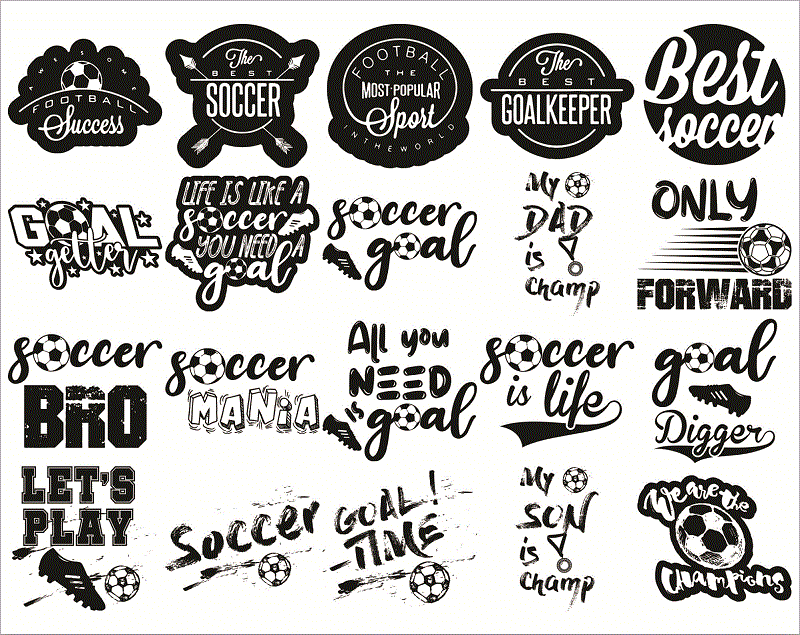 Bundle 97 Soccer Quotes Sayings SVG / PNG, Soccer Quotes PNG, Love Soccer Quotes Bundle, Instant Download 1017511790