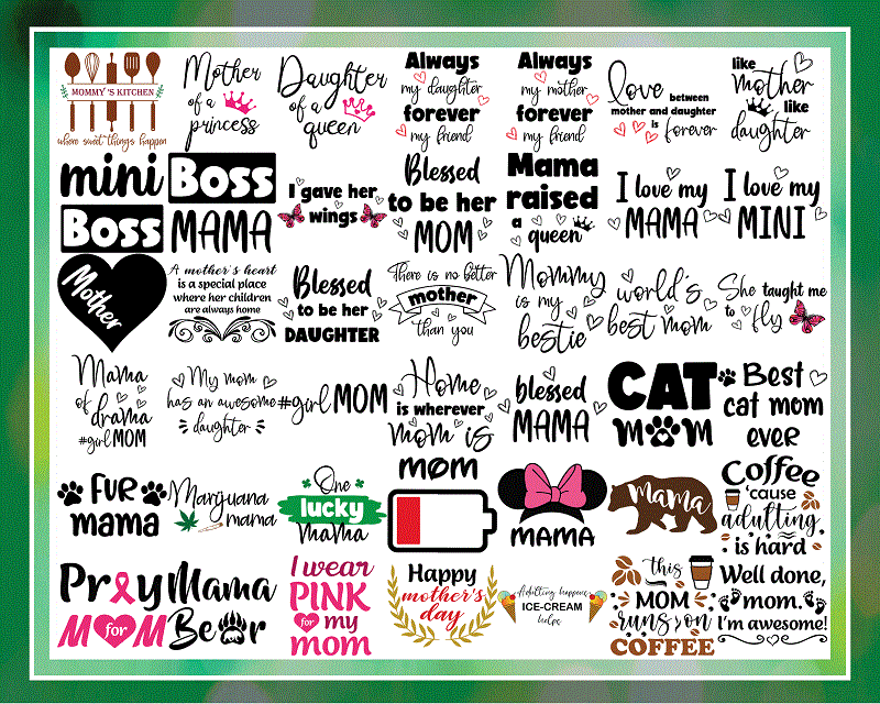 Combo 240+ Mom Bundle, Huge Pet Mom SVG Bundle, Cat Mom& Dog Mom Quotes SVG, png, dxf, svg, eps, jpg, Mamasaurus PNG, Digital Download CB719318033