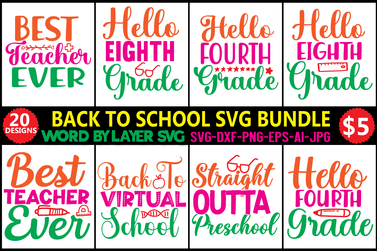Back To School SVG Bundle, Teacher Svg, 20 shirt design,th days of ...