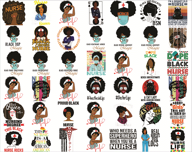 145 Black Nurse png Bundle, Black Nurse PNG,Dope Black Nurse,Black Nurse Magic,Black Live Matters,Black Pride Gift,Melanin Nurse 1009585613