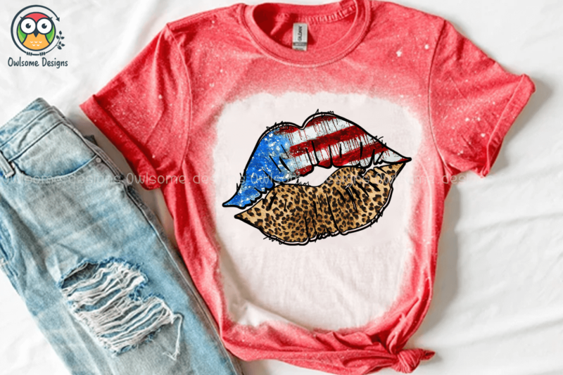 American Lips Sublimation Design