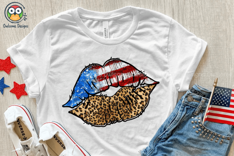 American Lips Sublimation Design