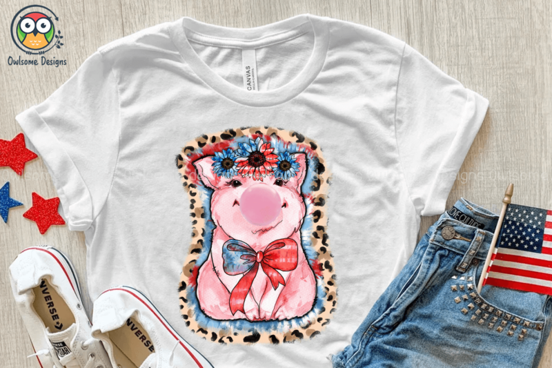 American flag with pig Tumbler