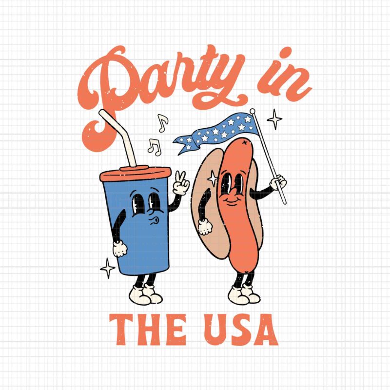 4th Of July Hotdog Lover Party In The USA Svg, Party In The USA Svg, 4th Of July Hotdog Svg, 4th Of July Svg