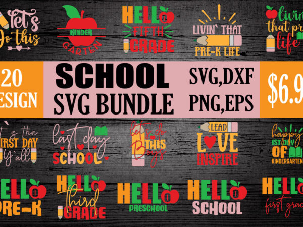 School svg bundle t shirt template vector