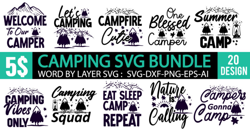 Camping tshirt Design Bundle , Camping 20 T-Shirt Design , Adventure tshirt mega bundle ,camping 80 tshirt design , camping svg bundle , camping mega bundle , camping svg design