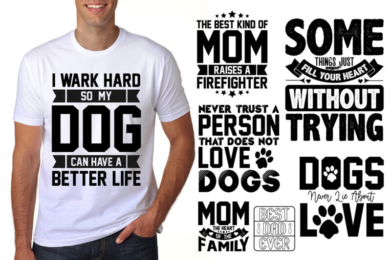 Dog T-Shirt Design Bundle File