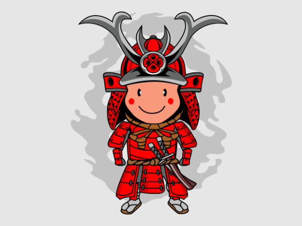 Funny cartoon samurai t shirt graphic design