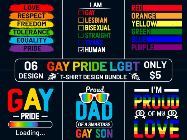 Gay pride lgbt t-shirt design bundle 2