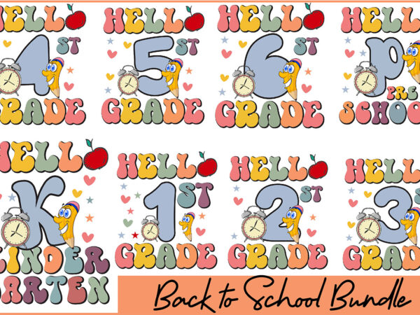 Hello back to school bundle graphic t shirt