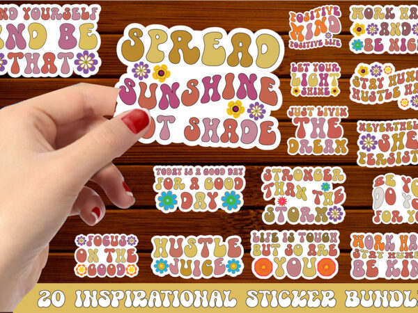 Inspirational sticker bundle t shirt design for sale