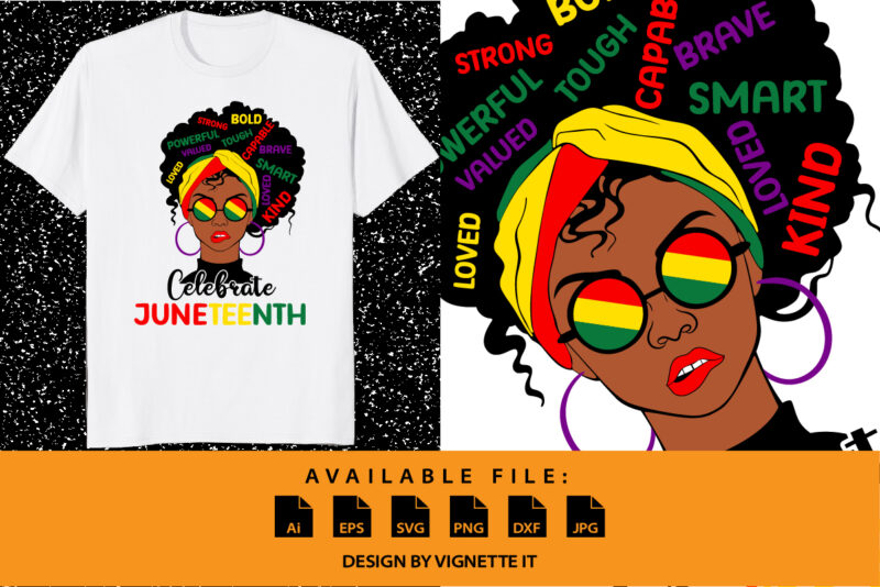 Celebrate Juneteenth Black history month shirt print template African American History Black power Black lives matter Black pride African women