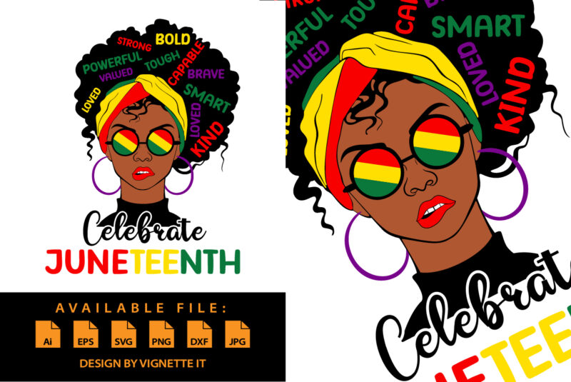 Celebrate Juneteenth Black history month shirt print template African American History Black power Black lives matter Black pride African women