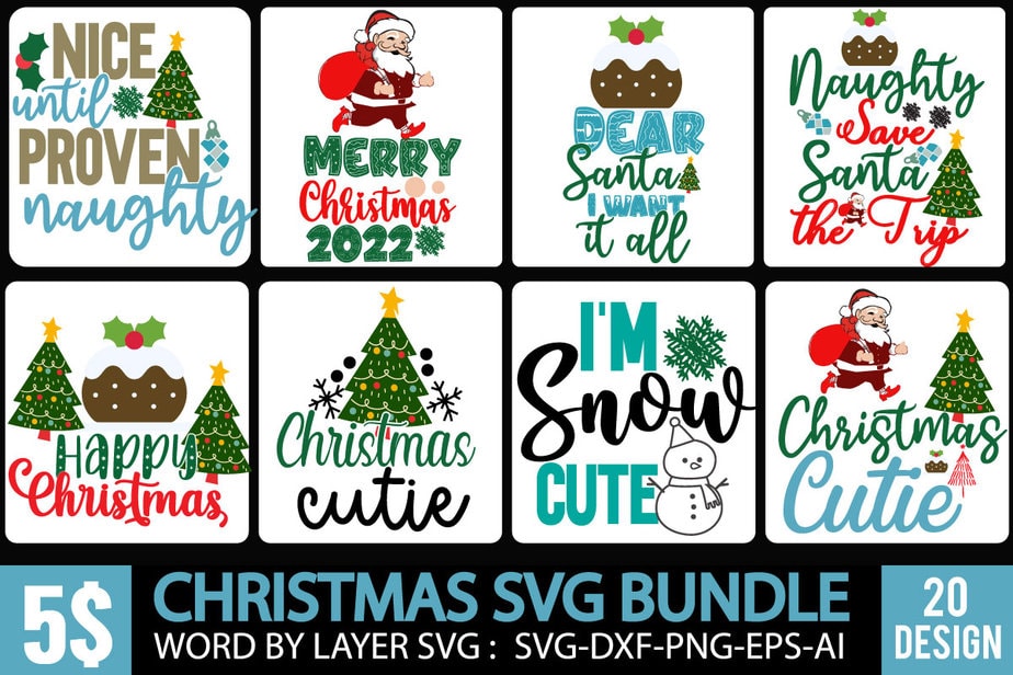 Christmas SVG Bundle, Christmas SVG Bundle Quotes , Christmas SVG 20 ...