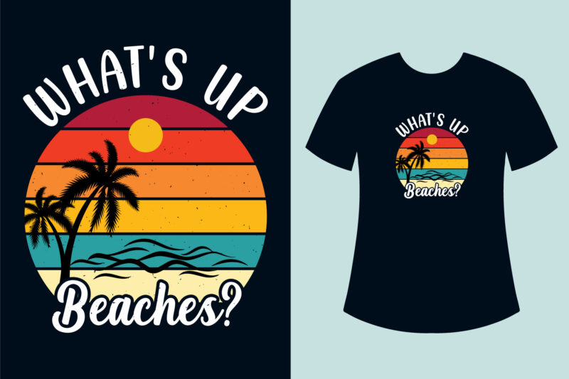 Retro Vintage Summer Beach T-shirt Design Vector Illustration