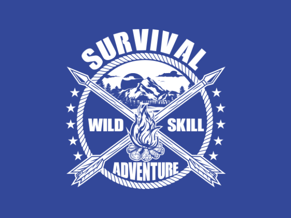 Survival adventure t shirt template vector