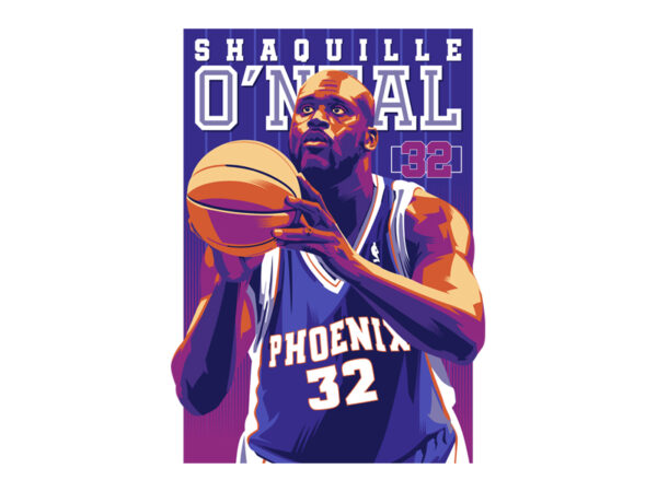 Shaquille o’neal t shirt template vector