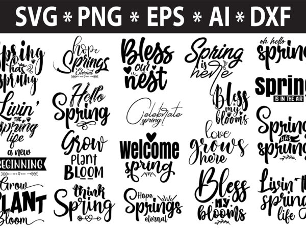 Spring svg bundle t shirt template vector