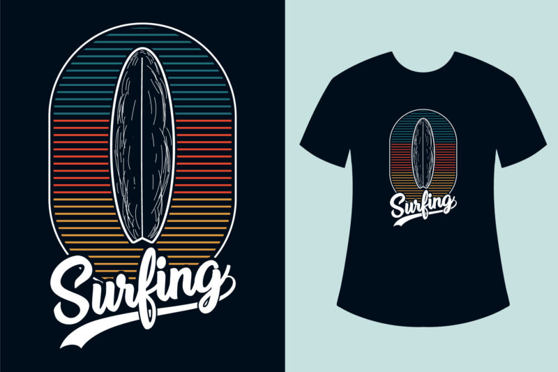 Summer Surfing T-shirt Design Vector Illustration