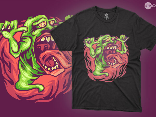 Slime monster – illustration t shirt template vector