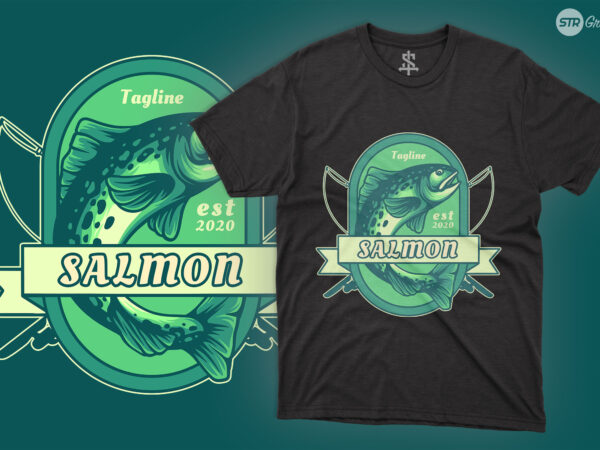 Fishing Salmon River - Illustration - Buy t-shirt designs