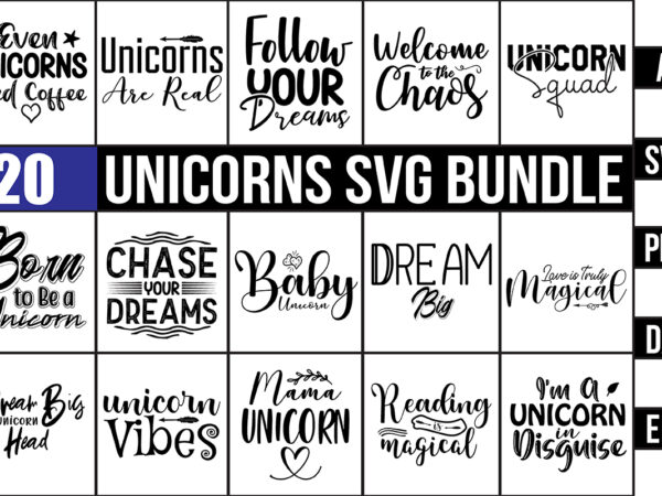 Unicorns svg bundle t shirt vector graphic