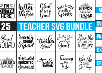 Teacher SVG Bundle t shirt designs for sale