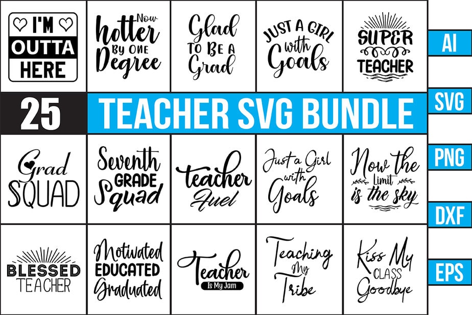 Teacher SVG Bundle - Buy t-shirt designs