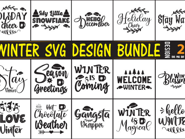 Winter svg bundle t shirt design for sale