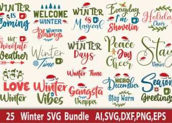 Winter SVG Bundle t shirt design for sale