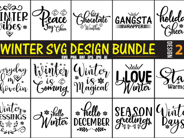 Winter svg bundle t shirt design for sale