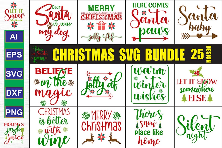 Christmas SVG Bundle - Buy t-shirt designs