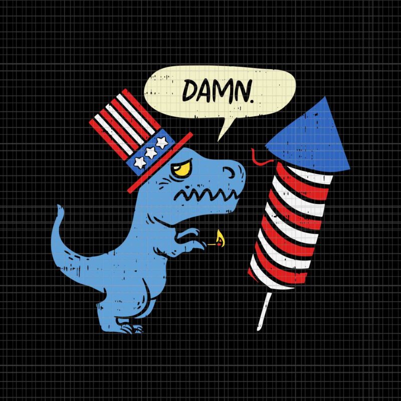 Damn TRex Short Hands Firecracker Firework Svg, T-Rex 4th Of July Svg, Dinosaur Firework Svg, Dinosaur 4th Of July Svg