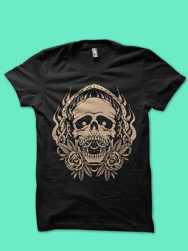 black rose skull