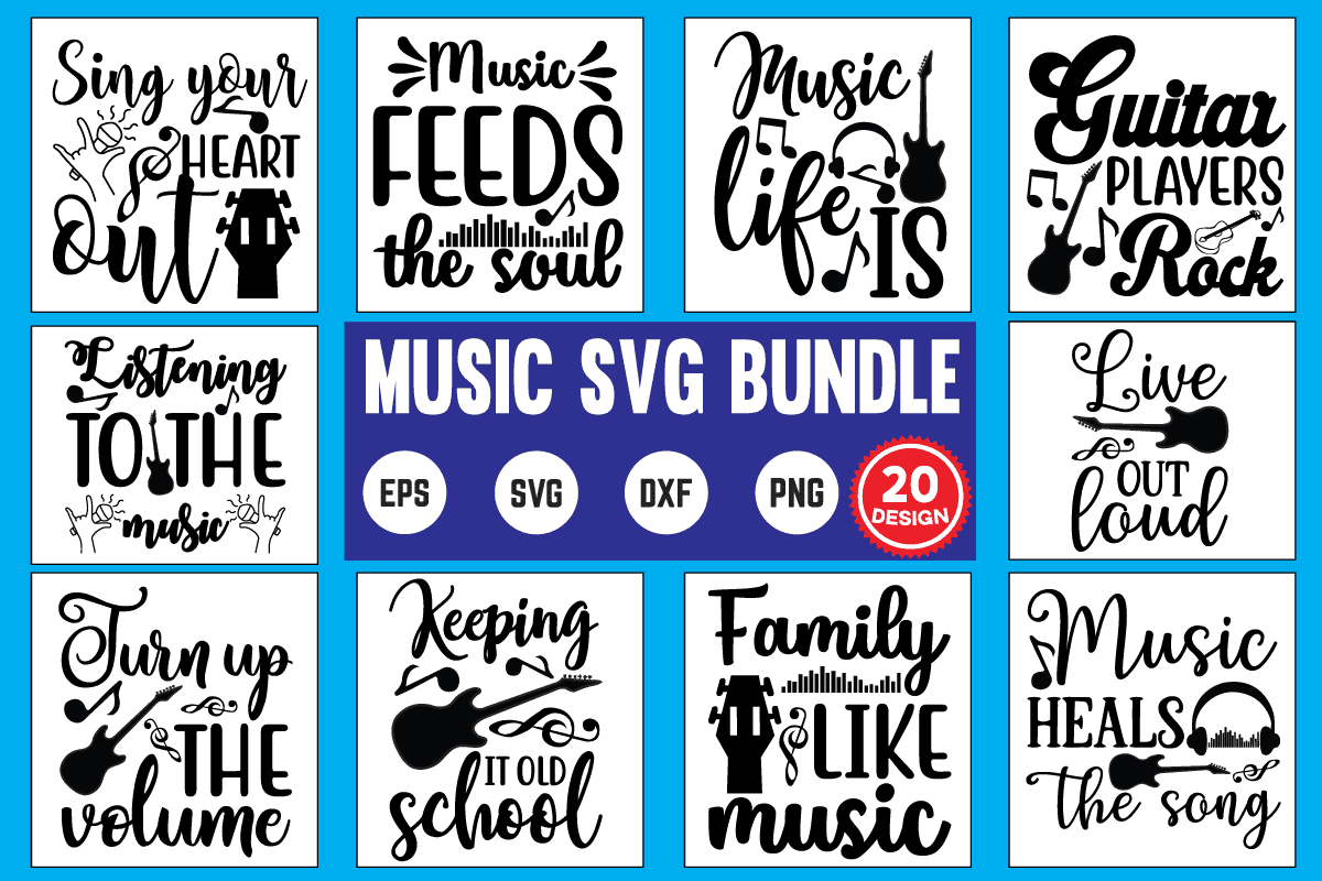 Music svg bundle music, funny, band, retro, cool, cute, vintage ...