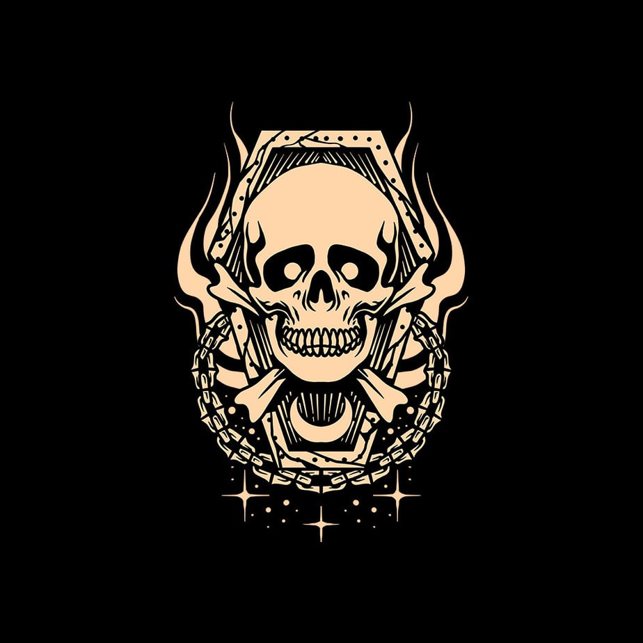 burning coffin skull - Buy t-shirt designs