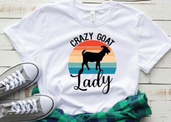 crazy goat lady t shirt vector file