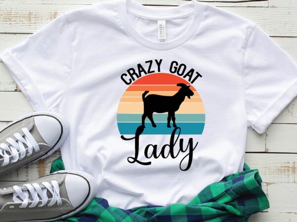 Crazy goat lady t shirt vector file