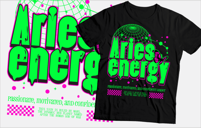 Aries energy passionate and confident leader t-shirt design | horoscope t shirt design | aries tshirt design |svg,png,ai,pdf,eps