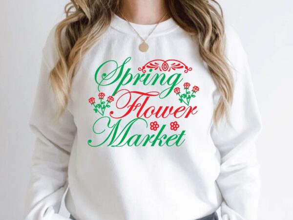 Spring flower market t shirt template vector